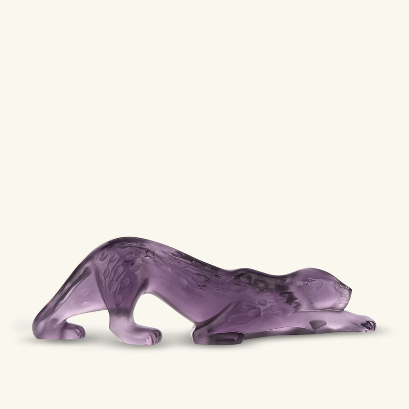 لاليك منحوتة نمر زيلا صغيرة بلون بنفسجي