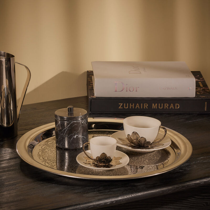 villari peacock coffee cup white