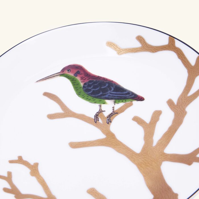 bernardaud aux oiseaux bread   butter plate round gold 14cm