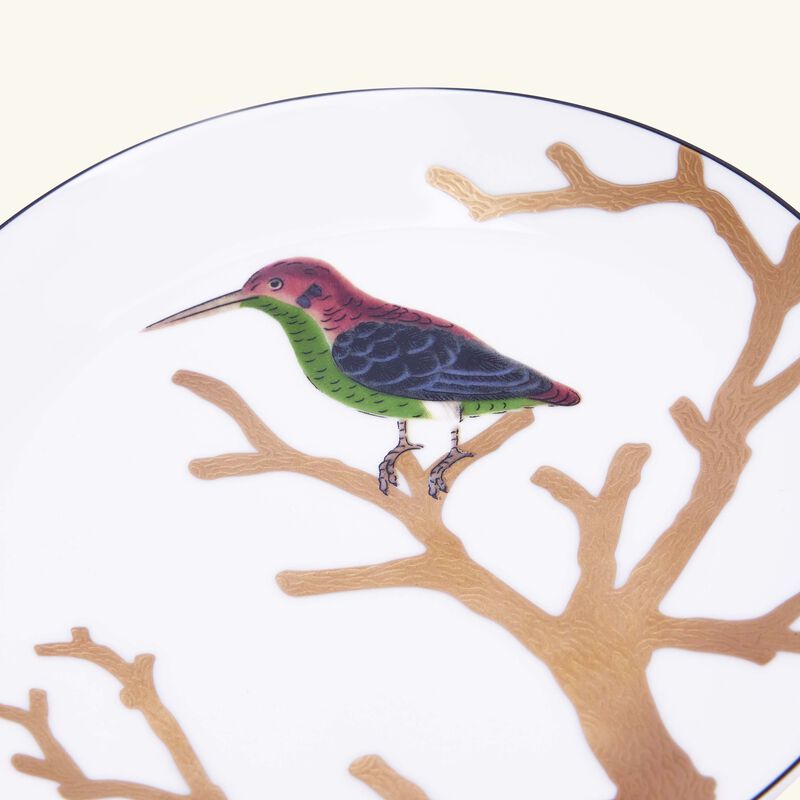 bernardaud aux oiseaux bread   butter plate round gold 14cm