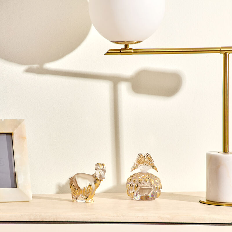 Goat Sculpture Gold lalique goat sculpture gold