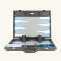 Anthracite Alligator Backgammon Set Large vido anthracite alligator backgammon set large