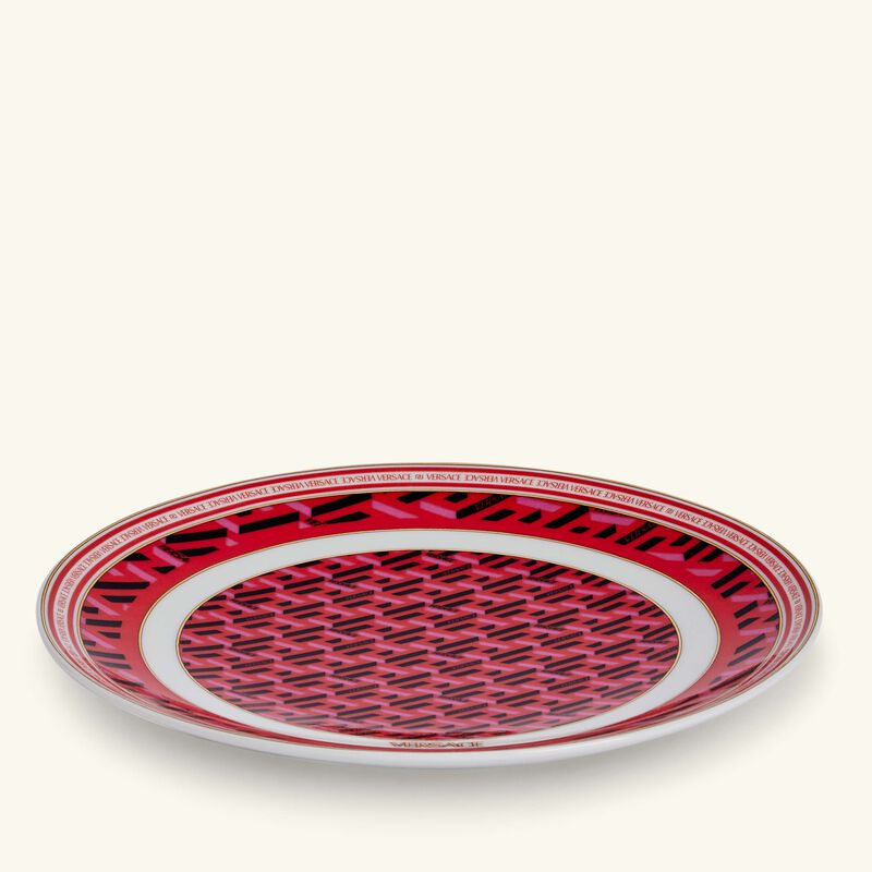 versace la greca signature bread   butter plate round red 16cm