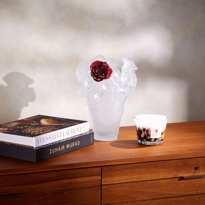 daum rose passion vase medium white limited edition