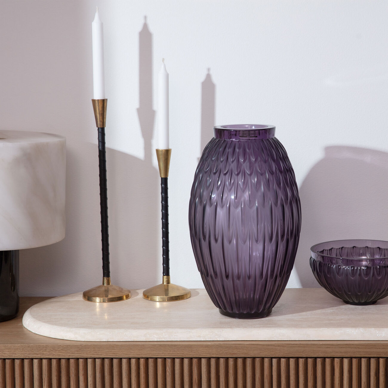 Vesper Plumes Vase Large Purple lalique vesper plumes vase large purple