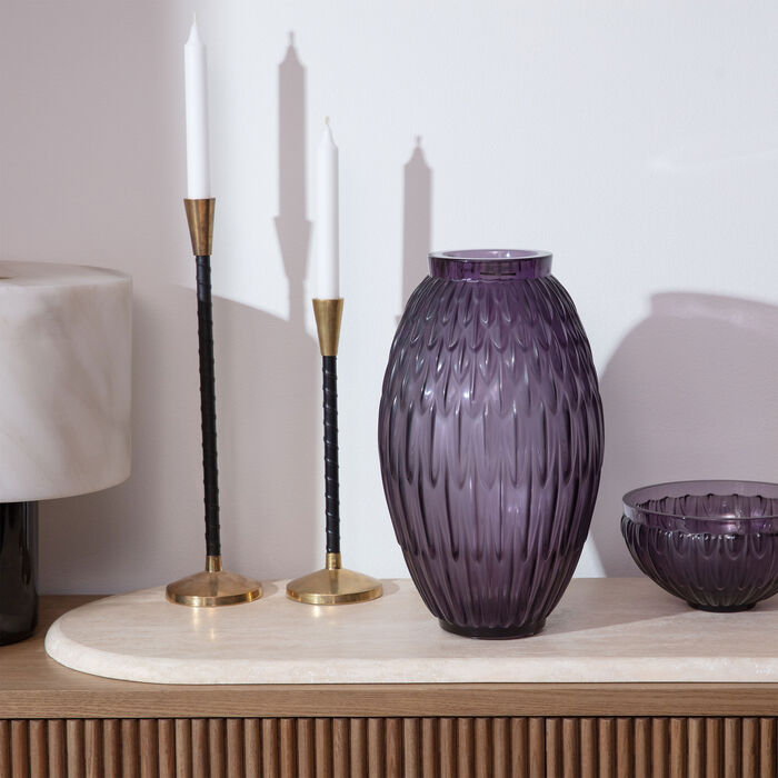Vesper Plumes Vase Large Purple lalique vesper plumes vase large purple