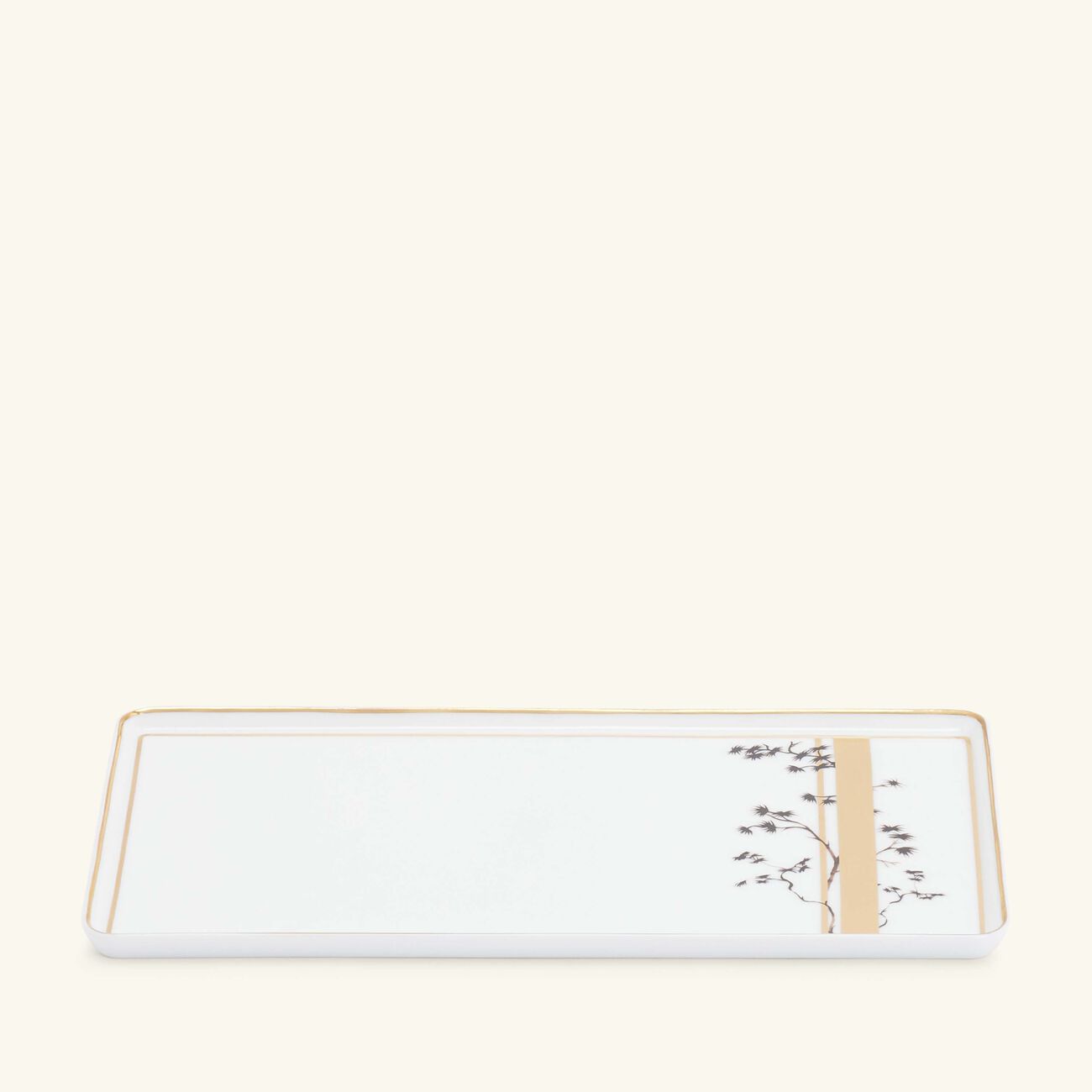 بينتو باريس طبق كيوتو مستطيل بنقشة شريط بحجم كبير باللون الذهبي