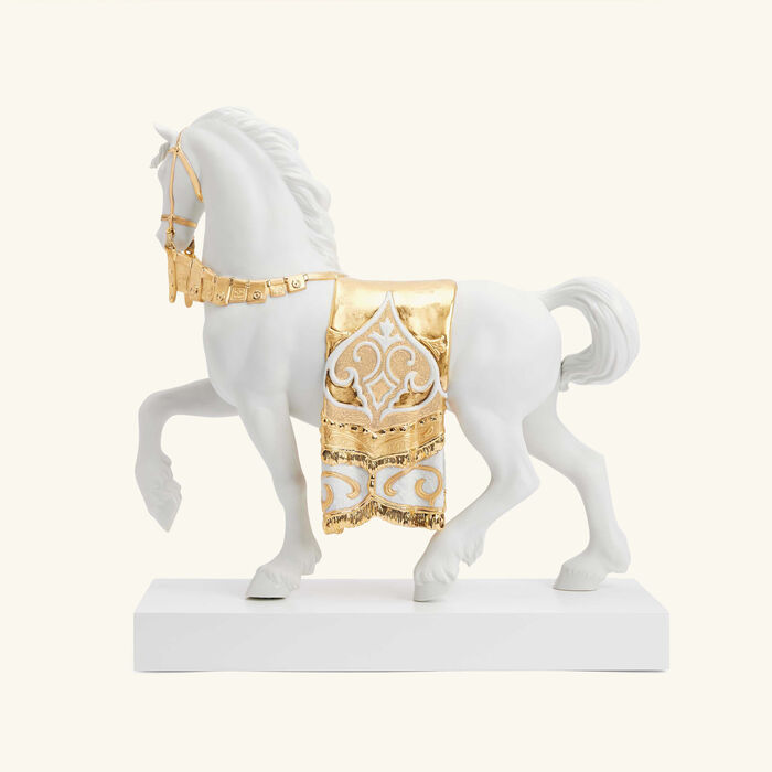 A Regal Steed Horse Sculpture Large Gold lladro a regal steed horse sculpture large gold