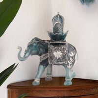 daum shalmara elephant sculpture limited edition blue