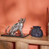 Sitting Tiger Sculpture Medium Sterling Silver christofle sitting tiger sculpture medium sterling silver