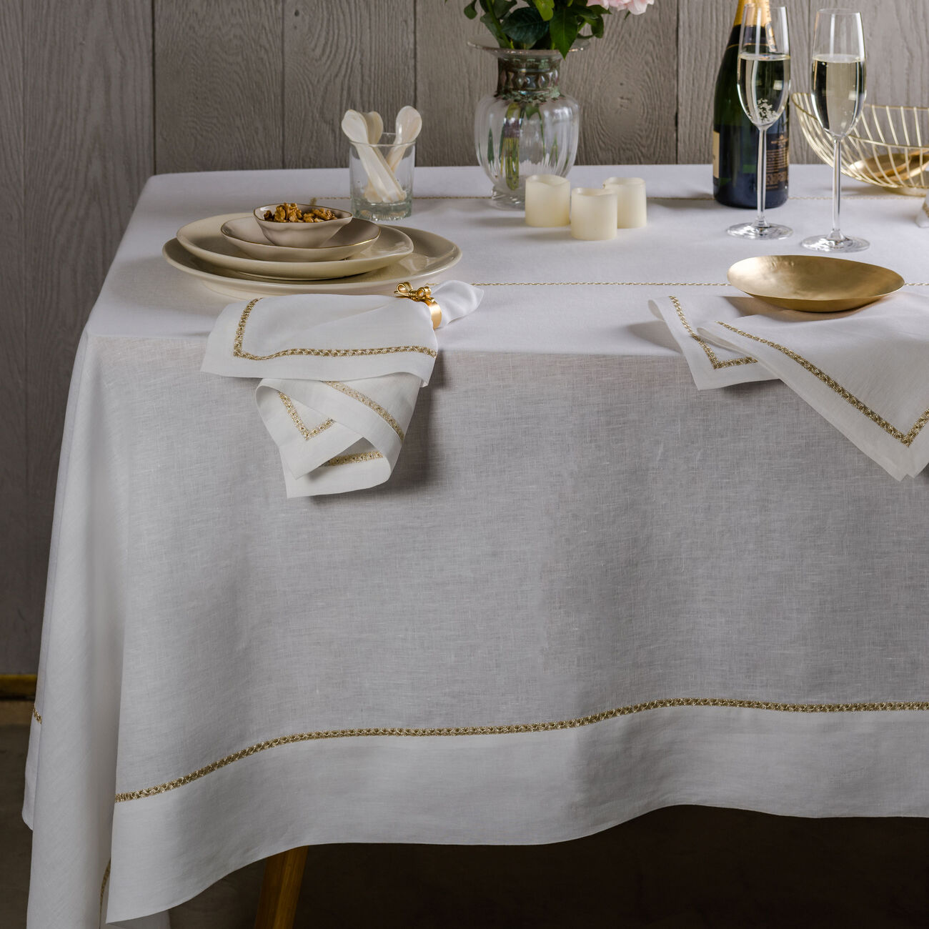 catherine denoual gold rosely linen set