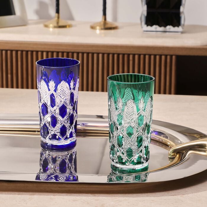 baccarat tsar highball drinking glass green