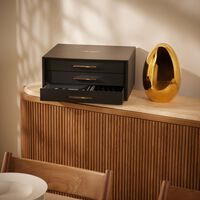 كريستوفل صندوق مؤلف من ثلاثة أدراج لحفظ أدوات المائدة أسود