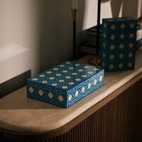 jonathan adler basketweave decorative box large blue