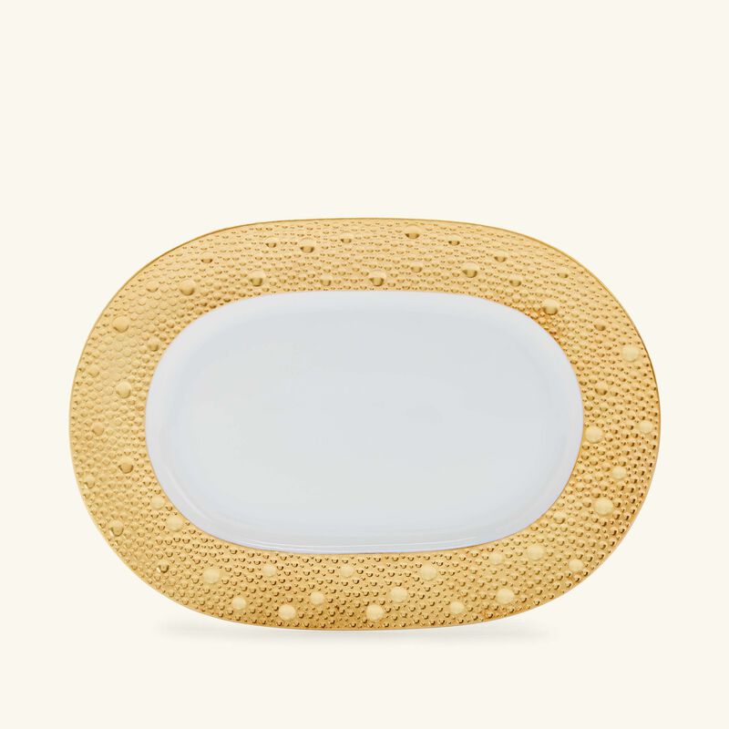 bernardaud ecume or bread   butter plate oval gold 23cm