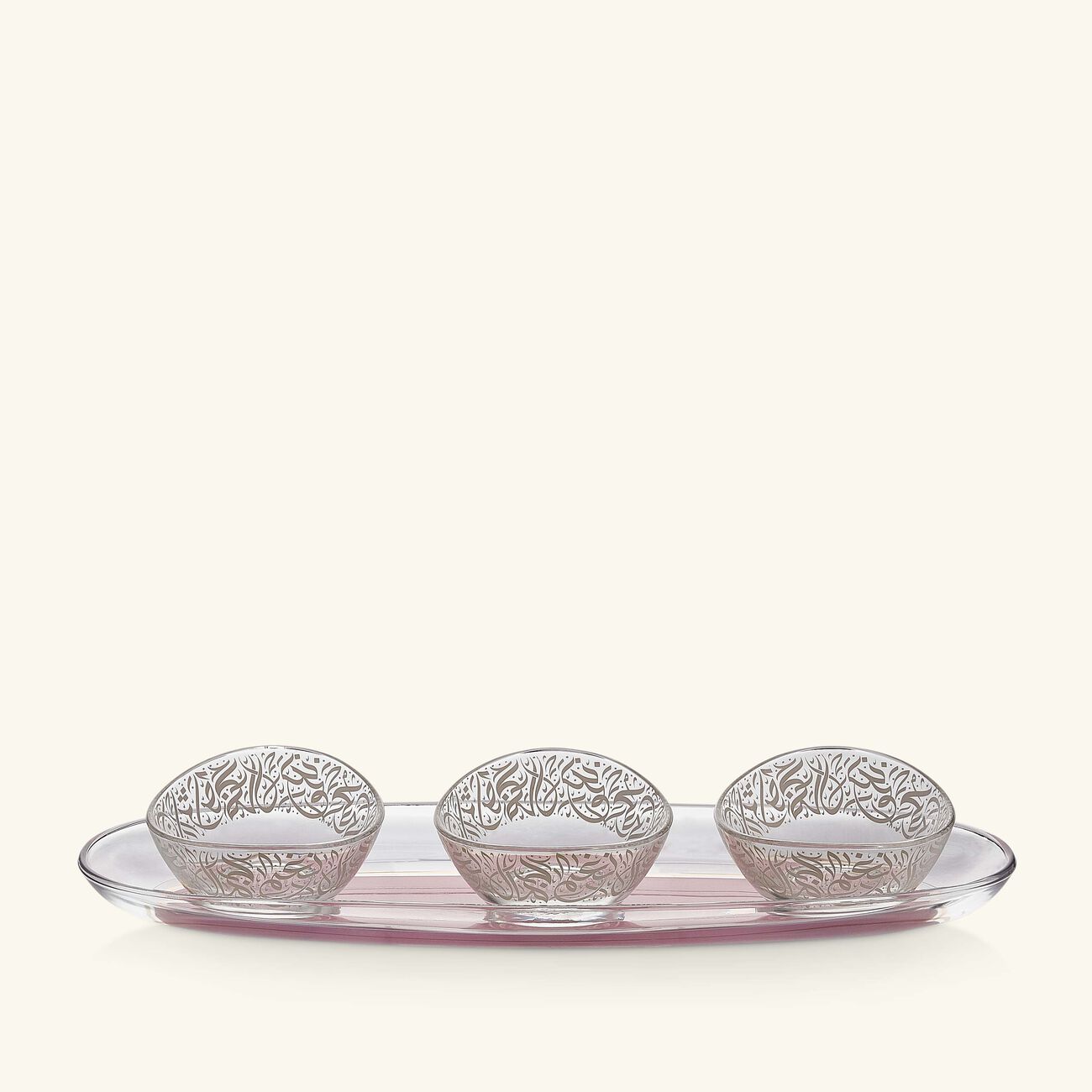 Nagham Serving Platter & Bowls Pink Set of 3 dimlaj nagham serving platter bowls pink set of 3