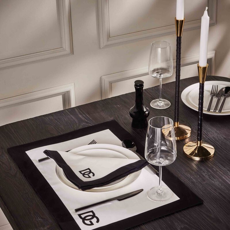 DG Logo Placemat and Napkin Set Red Set Of 2 dolce gabbana casa dg logo placemat and napkin set red set of 2