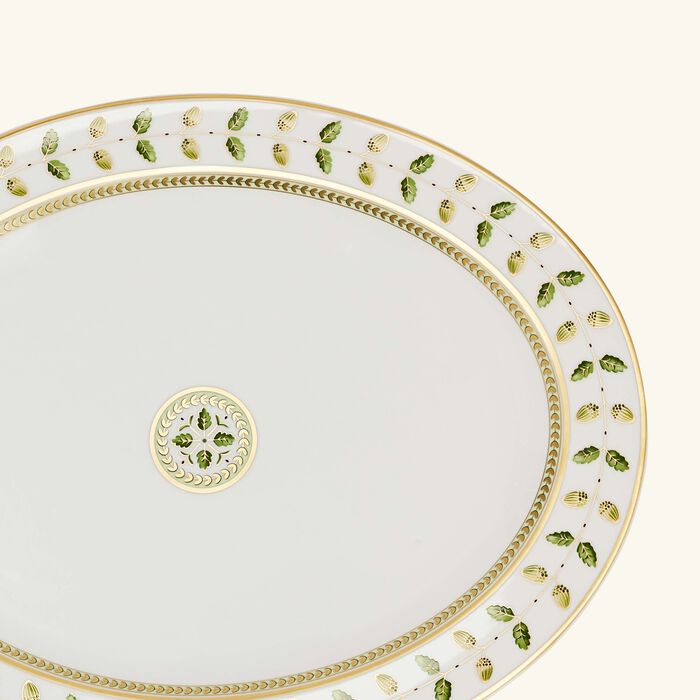 bernardaud phoebe constance serving platter oval green 39cm