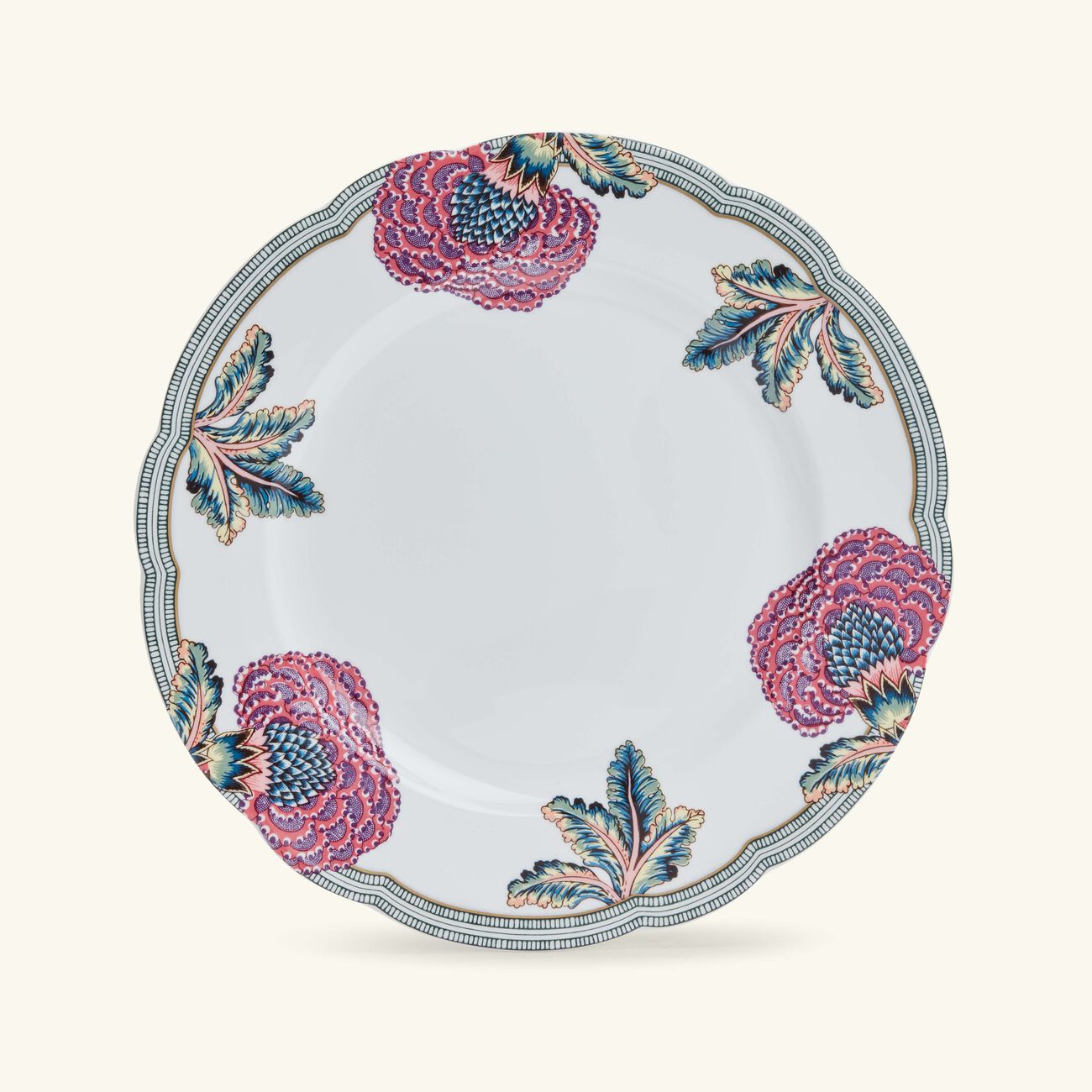 bernardaud collection braqueni  dinner plate round red 26cm set of 4