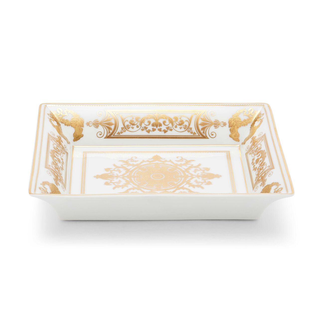 bernardaud aux rois ashtray rectangular gold