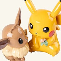 Pikachu & Eevee Sculpture Yellow lladro pikachu eevee sculpture yellow