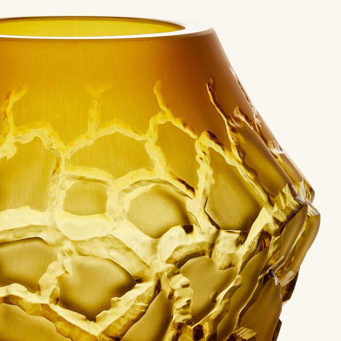 لاليك مزهرية تيرامينيرال كالديرا الدائرية الصغيرة باللون الأصفر