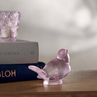 lalique sparrow sculpture small pink