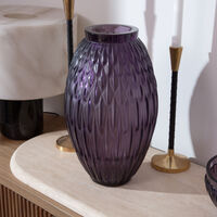Vesper Plumes Vase Large Purple lalique vesper plumes vase large purple