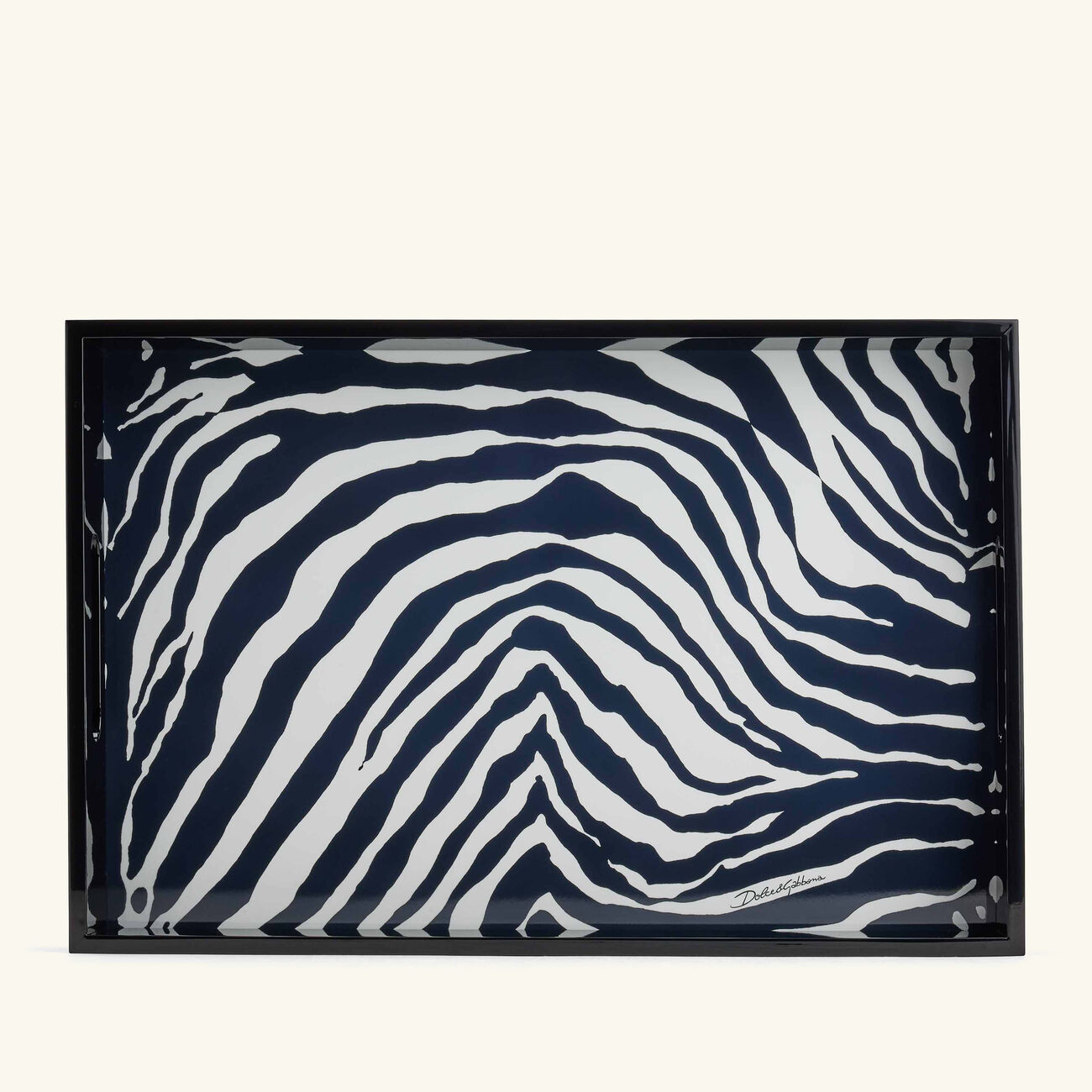 dolce gabbana casa zebra tray rectangular large black