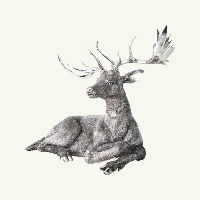 buccellati furry deer sculpture silver extra large