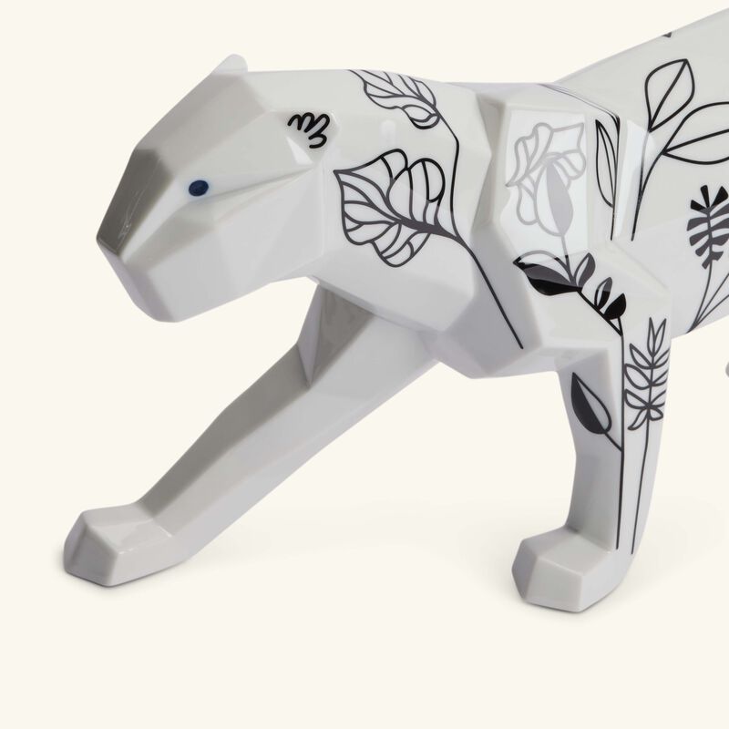 lladro jungle panther sculpture large white