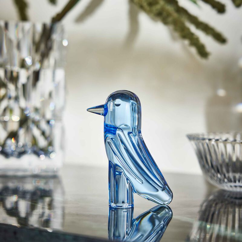 baccarat faunacrystopolis bird figurine mini blue