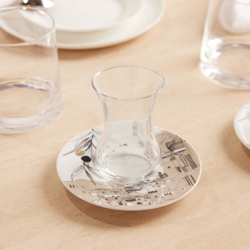 Naseem Tea Cup & Saucer Clear Set Of 2 silsal naseem tea cup saucer clear set of 2