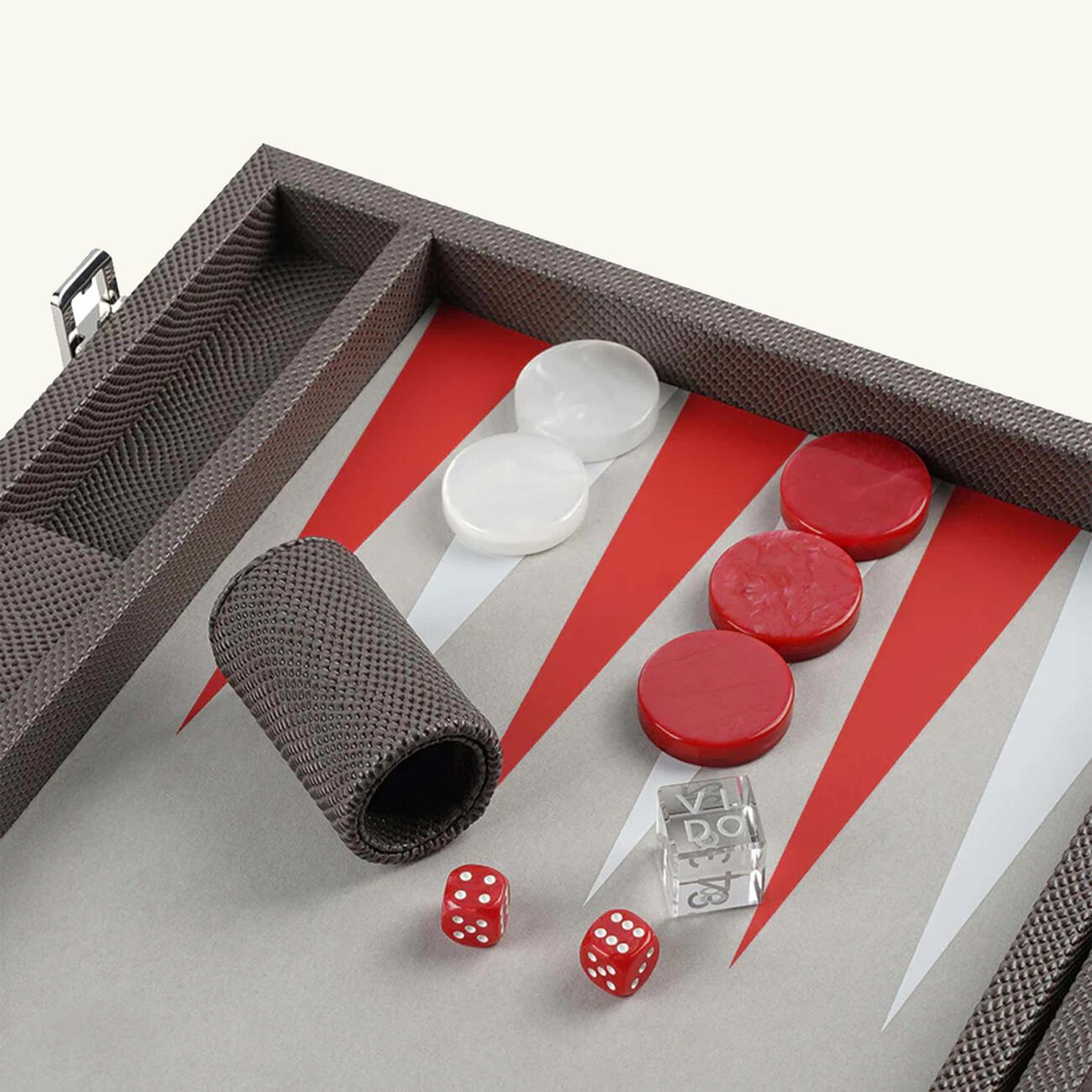 Taupe Grey Snake Backgammon Set vido taupe grey snake backgammon set