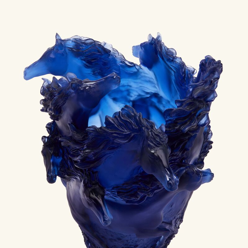 Horses Vase Medium Blue daum horses vase medium blue