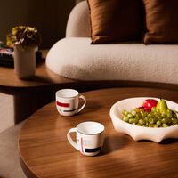 برناردو طقم أوسكار مؤلف من كوبين للشاي والقهوة باللون الأحمر