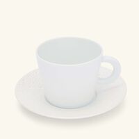 Ecume Tea Cup & Saucer White Set Of 2 bernardaud ecume tea cup saucer white set of 2