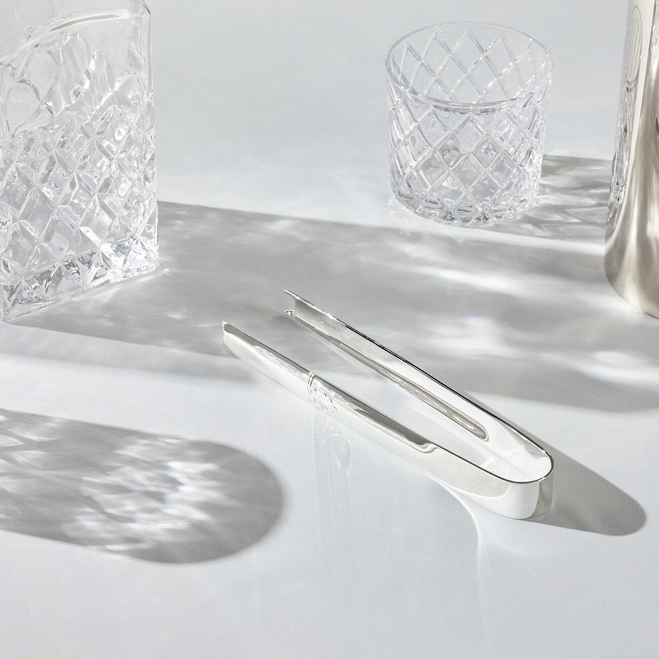 christofle malmaison ice tongs silver plated