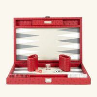 Carmine Ostrich Backgammon Set vido carmine ostrich backgammon set