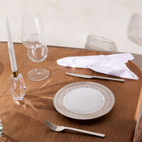 هافيلاند طبق الحلويات تيارا دائري باللون الفضي 22 سم