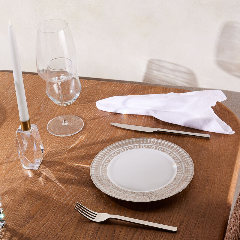 هافيلاند طبق الحلويات تيارا دائري باللون الفضي 22 سم