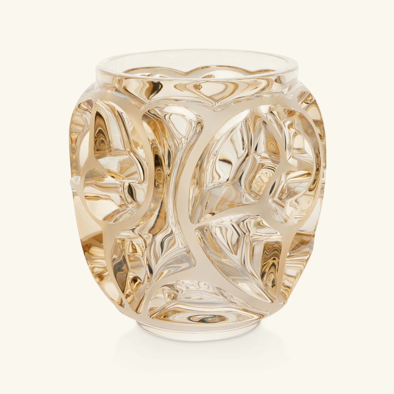 lalique tourbillons vase mini gold