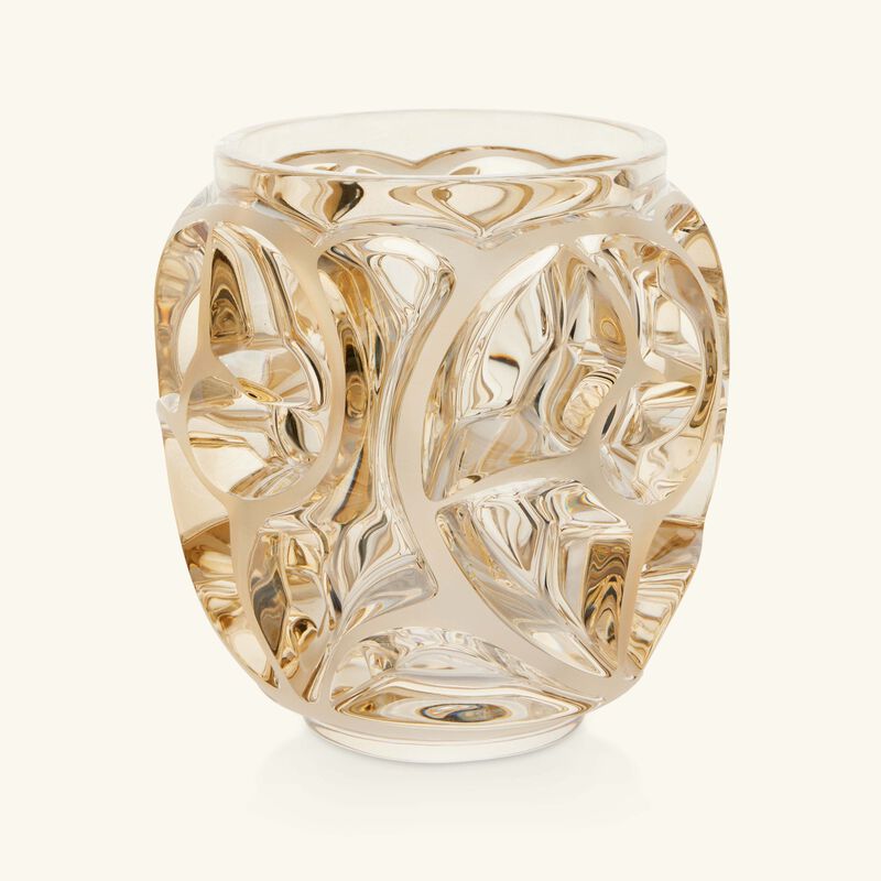 lalique tourbillons vase mini gold