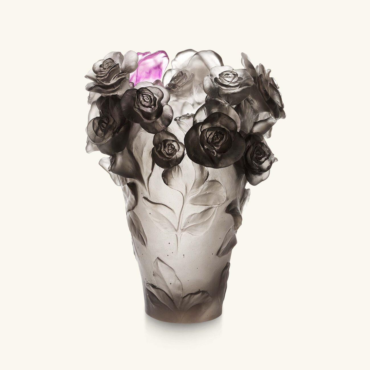 Rose Passion Vase Medium Grey daum rose passion vase medium grey