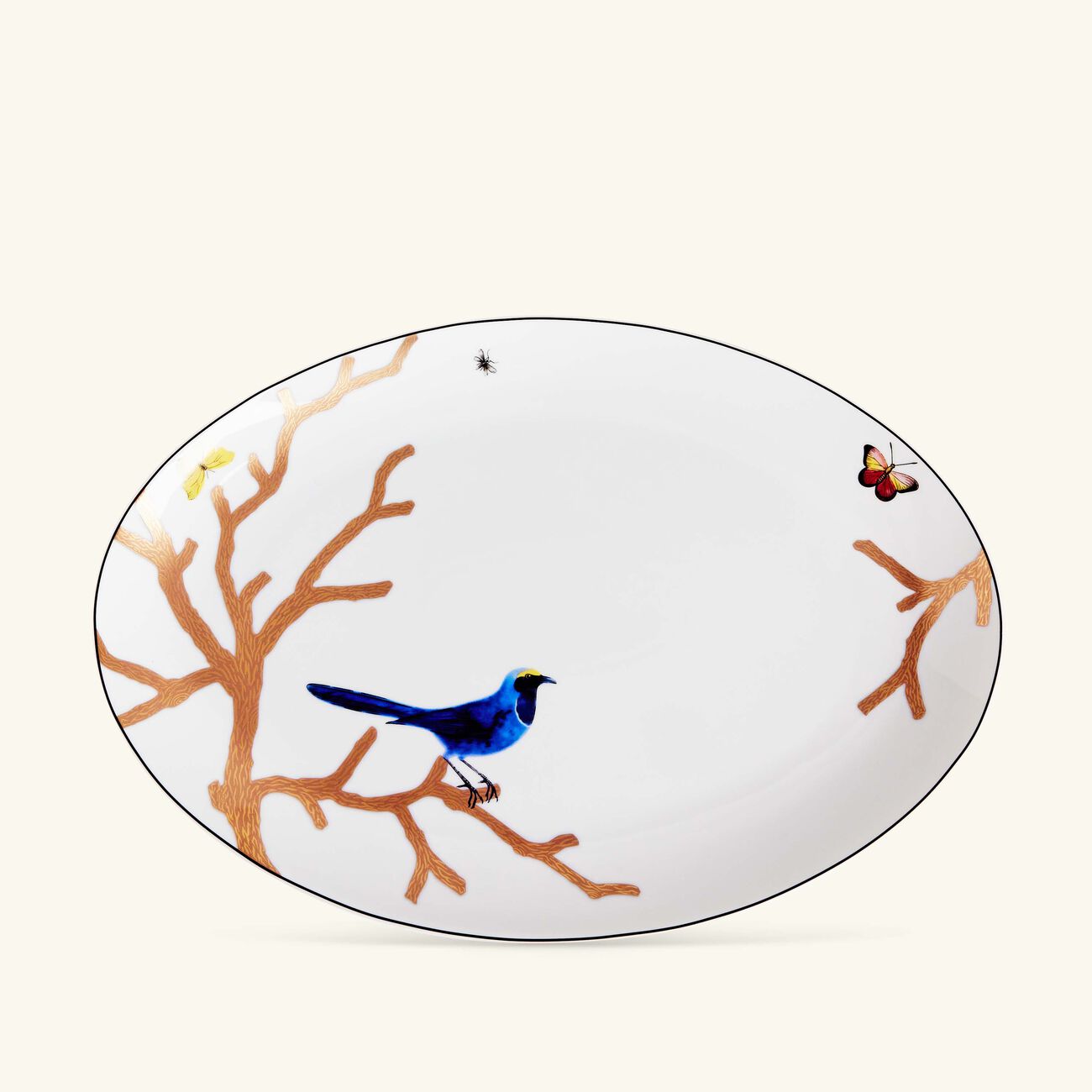 برناردو طبق الضيافة أو زوازو بيضاوي باللون الذهبي 38 سم