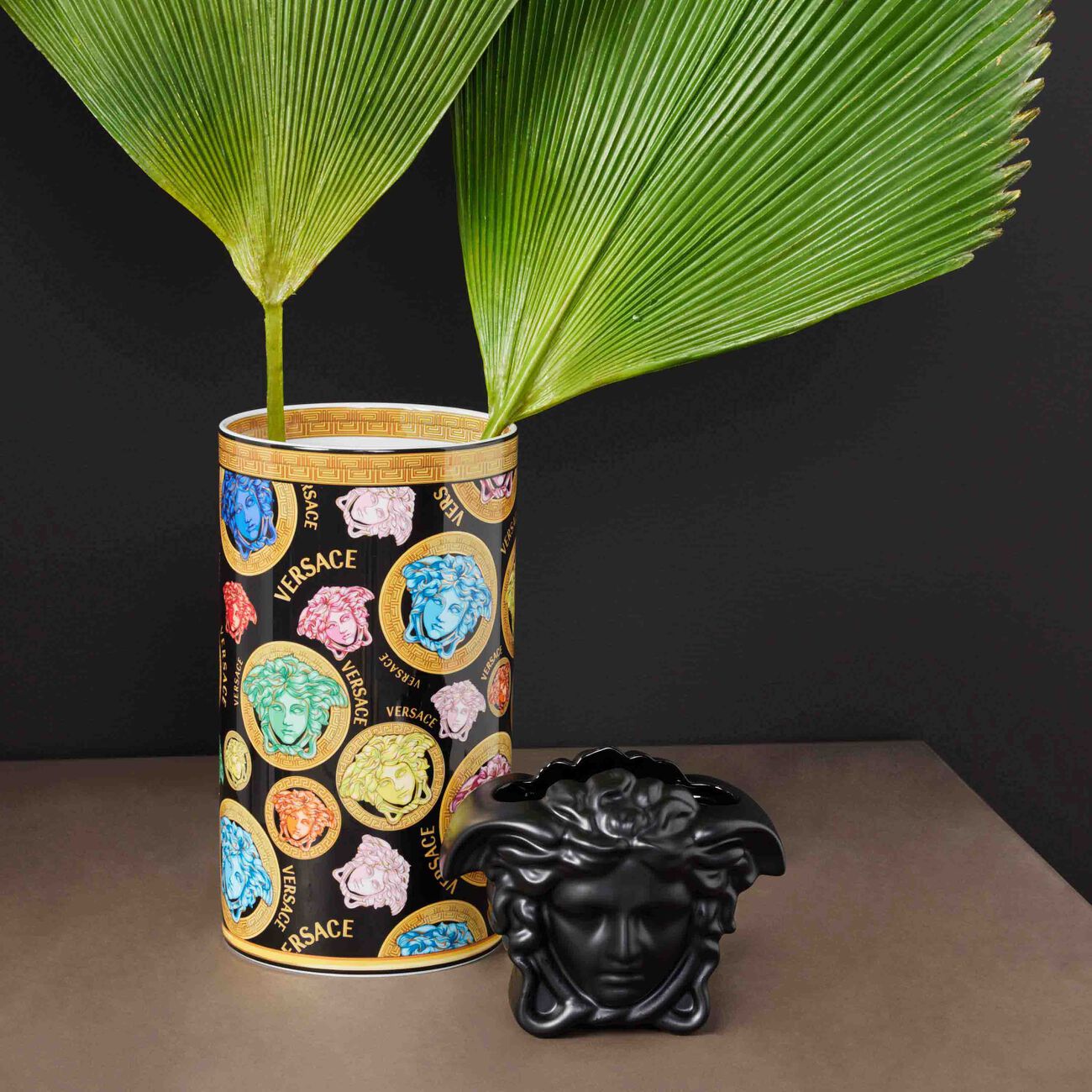 Medusa Amplified Vase Medium Black versace medusa amplified vase medium black