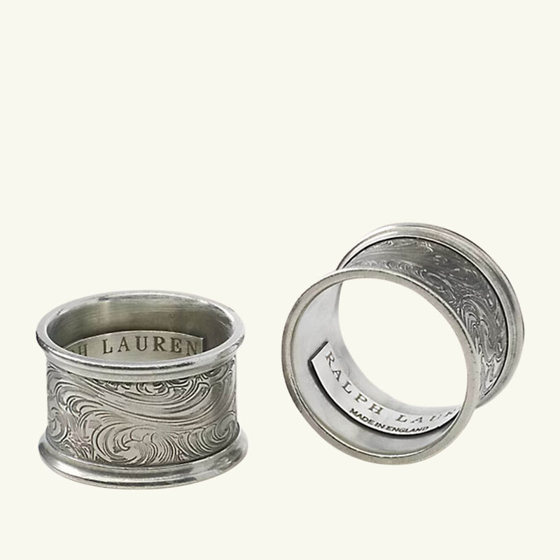 ralph lauren home aidan napkin ring stainless steel set of 2