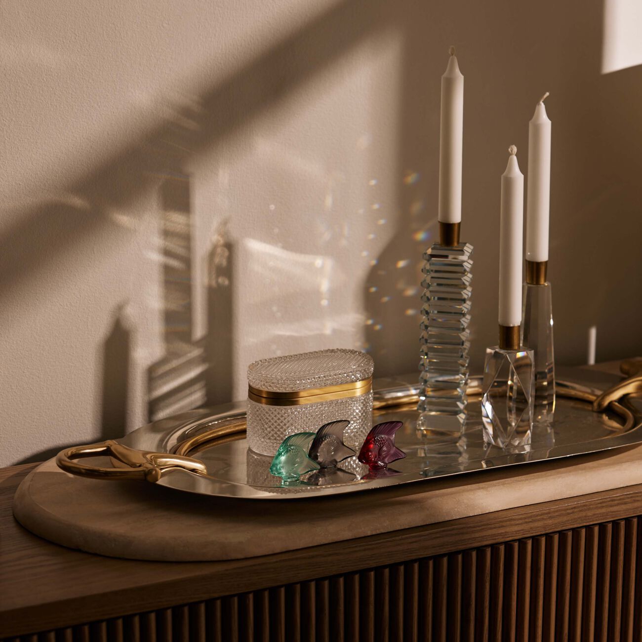 lalique fish figurine mini green