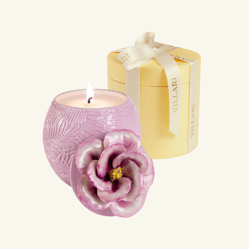 villari acapulco ibiscus candle pink