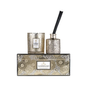 Gilt Pomander & Hinoki Scalloped Candle + Diffuser Gift Set, medium